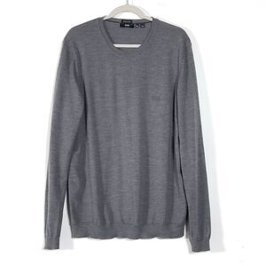Hugo Boss Extra Fine Merino Wool Crewneck Pullover Sweater Mens Sz XXL Gray